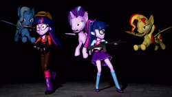 Size: 1920x1080 | Tagged: safe, artist:fivefreddy, derpibooru import, sci-twi, starlight glimmer, sunset shimmer, trixie, twilight sparkle, bat pony, equestria girls, 3d, bat ponified, crossover, gmod, race swap, team fortress 2, twilight sniper, twolight, weapon