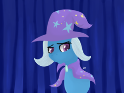 Size: 1280x960 | Tagged: safe, artist:bleuey, derpibooru import, trixie, pony, unicorn, solo