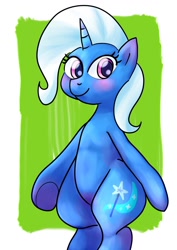 Size: 904x1280 | Tagged: safe, artist:remyroez, derpibooru import, trixie, pony, unicorn, blushing, smiling, solo