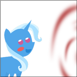 Size: 395x395 | Tagged: source needed, safe, artist:the smiling pony, derpibooru import, trixie, pony, unicorn, blush sticker, blushing, female, mare, pointy ponies, simple background, solo, transparent background