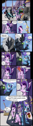 Size: 3784x14336 | Tagged: safe, artist:thebadgrinch, derpibooru import, starlight glimmer, trixie, pony, unicorn, my little pony: the movie, absurd resolution, anger magic, cage, canterlot, carbonite, comic, female, fire, food, fourth wall, glimglam, high res, inconvenient trixie, magic, mare, obsidian orb, overpowered, pretzel, starlight glimmer is overpowered, storm guard, trixie is a god damn moron