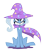 Size: 765x870 | Tagged: dead source, safe, artist:cassettepunk, derpibooru import, trixie, pony, unicorn, angry, cape, clothes, female, hat, mare, simple background, solo, transparent background, trixie's cape, trixie's hat