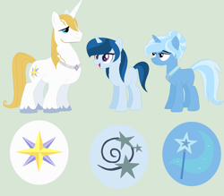 Size: 1094x958 | Tagged: safe, artist:crystalllight, derpibooru import, prince blueblood, trixie, oc, bluetrix, female, male, offspring, parent:prince blueblood, parent:trixie, parents:bluetrix, shipping, straight