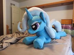 Size: 4608x3456 | Tagged: safe, artist:akiacreations, derpibooru import, trixie, irl, life size, lying down, photo, plushie, solo