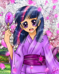 Size: 801x1000 | Tagged: safe, artist:lolitaprincess94, derpibooru import, twilight sparkle, humanized, i can see forever, kimono (clothing), uncanny valley