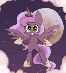 Size: 1700x1875 | Tagged: safe, artist:joycall6, princess luna, alicorn, pony, fangs, moon, solo