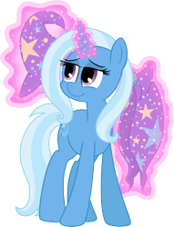 Size: 6000x7850 | Tagged: safe, artist:iguana14, artist:mactavish1996, derpibooru import, trixie, pony, unicorn, absurd resolution, cape, clothes, female, hat, magic, mare, simple background, solo, transparent background, trixie's cape, trixie's hat, vector