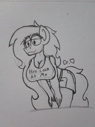 Size: 1932x2576 | Tagged: safe, artist:drheartdoodles, derpibooru import, oc, oc only, oc:mamma, anthro, big breasts, breasts, clothes, clydesdale, female, long mane, milf, shorts, smiling, solo, traditional art