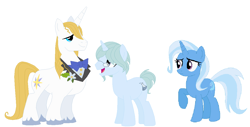 Size: 1172x594 | Tagged: safe, artist:sugarluna, derpibooru import, prince blueblood, trixie, oc, bluetrix, female, male, offspring, parent:prince blueblood, parent:trixie, parents:bluetrix, shipping, straight