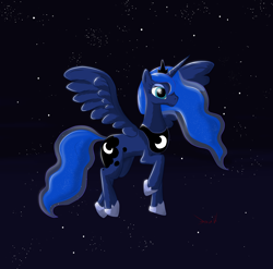 Size: 1900x1874 | Tagged: safe, artist:eriada, princess luna, alicorn, pony, female, horn, mare, simple background, solo