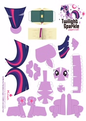 Size: 2479x3499 | Tagged: safe, artist:kna, derpibooru import, twilight sparkle, high res, papercraft, template