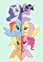 Size: 2480x3545 | Tagged: safe, artist:precosiouschild, derpibooru import, applejack, fluttershy, pinkie pie, rainbow dash, rarity, twilight sparkle, earth pony, pegasus, pony, unicorn, high res, mane six