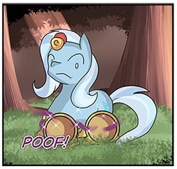 Size: 249x237 | Tagged: safe, artist:the0ne-u-lost, derpibooru import, trixie, original species, pony, unicorn, cropped, female, lowres, mare, single panel, solo, wheel, wheelpone