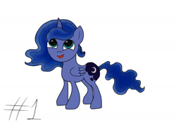 Size: 2000x1500 | Tagged: safe, artist:blrbronymlp, princess luna, alicorn, pony, simple background, solo, younger