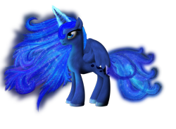 Size: 3000x2200 | Tagged: safe, artist:spyrica, princess luna, alicorn, pony, fluffy, simple background, solo, spread wings, transparent background, unshorn fetlocks