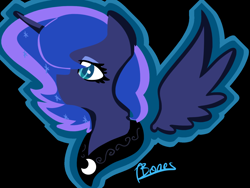 Size: 1280x960 | Tagged: safe, artist:nothin-but-my-bones, princess luna, alicorn, pony, female, horn, lunadoodle, mare, solo