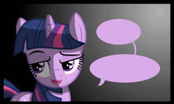 Size: 1019x612 | Tagged: safe, derpibooru import, twilight sparkle, pony, unicorn, exploitable, female, mare, purple coat, solo, speech bubble