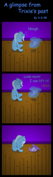 Size: 228x750 | Tagged: safe, artist:x-s-98, derpibooru import, trixie, comic, filly, sad