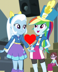 Size: 490x614 | Tagged: safe, derpibooru import, edit, edited screencap, screencap, rainbow dash, starlight, trixie, equestria girls, friendship games, female, lesbian, shipping, trixdash