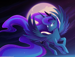 Size: 4000x3000 | Tagged: safe, artist:thenornonthego, princess luna, alicorn, pony, female, horn, mare, simple background, solo