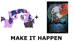 Size: 1337x796 | Tagged: safe, derpibooru import, twilight sparkle, pony, unicorn, cut, exploitable meme, female, future twilight, make it happen, mare, meme, meta, no time to explain