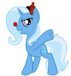 Size: 4000x4300 | Tagged: safe, artist:xwhitedreamsx, derpibooru import, trixie, pony, reindeer, unicorn, antlers, clothes, costume, female, mare, rudolph, simple background, solo, transparent background