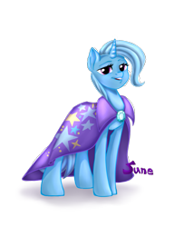 Size: 773x950 | Tagged: safe, artist:banu-by2000, derpibooru import, trixie, pony, unicorn, cape, clothes, female, looking at you, mare, simple background, solo, transparent background, trixie's cape