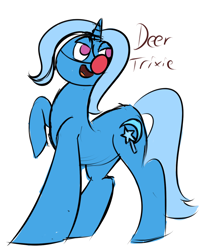 Size: 1078x1306 | Tagged: artist needed, safe, artist:great-and-quickdrawn-trixie, derpibooru import, trixie, pony, unicorn, clothes, costume, female, mare, rudolph, solo