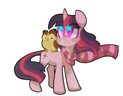 Size: 1051x826 | Tagged: safe, artist:buljong, derpibooru import, owlowiscious, twilight sparkle, clothes, scarf