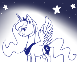 Size: 1000x800 | Tagged: safe, artist:zaphy1415926, princess luna, alicorn, pony, female, horn, mare, simple background, solo