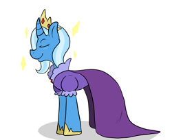 Size: 980x800 | Tagged: safe, artist:ask-evil-and-vengeful-trixie, derpibooru import, trixie, pony, unicorn, clothes, crown, dress, female, mare, solo, tumblr