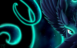 Size: 1920x1200 | Tagged: safe, artist:midnightsix3, princess luna, alicorn, pony, crying, looking at you, solo, wallpaper