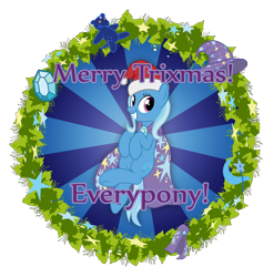 Size: 8000x8099 | Tagged: safe, artist:spectty, derpibooru import, trixie, pony, unicorn, absurd resolution, christmas, female, hat, mare, santa hat, solo