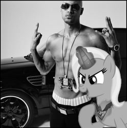 Size: 930x939 | Tagged: safe, derpibooru import, edit, trixie, human, pony, alicorn amulet, booba, car, irl, irl human, meme, photo, ponies in real life, rap