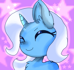 Size: 1417x1348 | Tagged: safe, artist:meadowthepikachu, derpibooru import, trixie, pony, unicorn, female, happy, mare, smiling, solo, stars