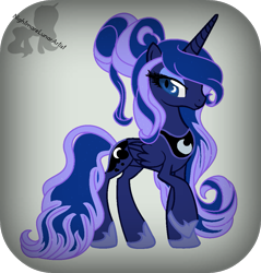 Size: 1005x1053 | Tagged: safe, artist:nightmarelunarartist, princess luna, alicorn, pony, alternate hairstyle, female, horn, mare, solo