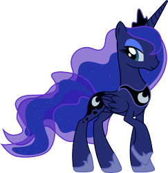 Size: 3019x3107 | Tagged: dead source, safe, artist:sulyo, princess luna, alicorn, pony, simple background, solo, transparent background, vector