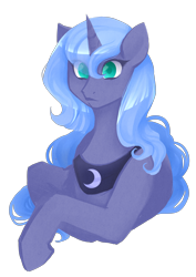 Size: 2480x3507 | Tagged: safe, artist:mscootaloo, princess luna, alicorn, pony, prone, s1 luna, simple background, solo, transparent background