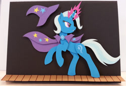 Size: 1567x1067 | Tagged: safe, artist:funkybacon, derpibooru import, trixie, pony, unicorn, female, mare, shadowbox, solo, stage