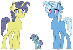 Size: 697x477 | Tagged: safe, artist:zoeypoey123, derpibooru import, comet tail, trixie, oc, unicorn, female, male, next generation, offspring, parent:comet tail, parent:trixie, parents:cometrix, shipping, straight