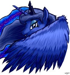 Size: 1024x1104 | Tagged: safe, artist:darkcord, princess luna, alicorn, pony, female, horn, mare, simple background, solo