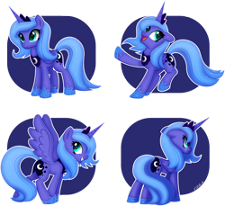 Size: 1336x1224 | Tagged: safe, artist:ctb-36, princess luna, alicorn, pony, angry, crying, cute, female, floppy ears, frown, glare, grin, lunabetes, mare, open mouth, s1 luna, simple background, smiling, solo, spread wings, transparent background, vector