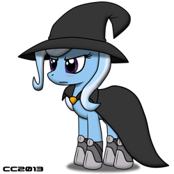 Size: 1024x1024 | Tagged: dead source, safe, artist:christiancerda, derpibooru import, trixie, pony, unicorn, boots, cape, clothes, female, hat, mare, shoes, simple background, solo, transparent background