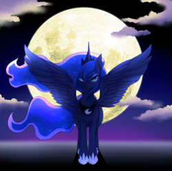 Size: 1200x1194 | Tagged: safe, artist:zakro, princess luna, alicorn, pony, female, horn, mare, pixiv, solo