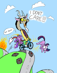 Size: 698x900 | Tagged: safe, artist:mickeymonster, derpibooru import, discord, screwball, twilight sparkle, happy wheels, irresponsible dad, land mine, pewdiepie, timmy