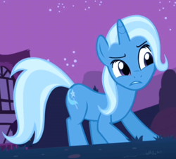 Size: 444x400 | Tagged: safe, derpibooru import, screencap, trixie, pony, unicorn, boast busters, female, mare, reaction image, solo