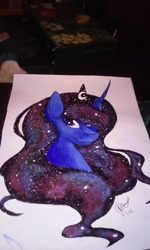 Size: 1344x2240 | Tagged: safe, artist:mushra123, princess luna, alicorn, pony, portrait, solo, traditional art