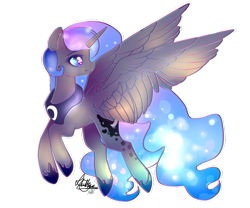 Size: 1024x853 | Tagged: safe, artist:sofilut, princess luna, alicorn, pony, simple background, solo, spread wings, transparent background