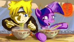 Size: 1600x900 | Tagged: safe, artist:zeeclaw, derpibooru import, twilight sparkle, crossover, naruto, uzumaki naruto