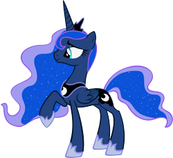 Size: 1600x1456 | Tagged: safe, artist:tuffylive, princess luna, alicorn, pony, luna eclipsed, raised hoof, simple background, smiling, solo, transparent background, vector